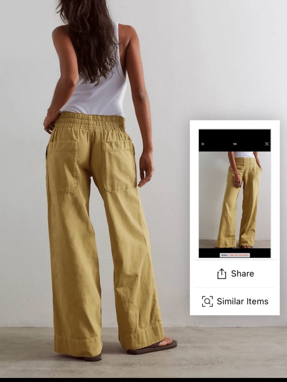 SHEIN Wide-Leg High-Waist Utility Pants in Mustard Yellow